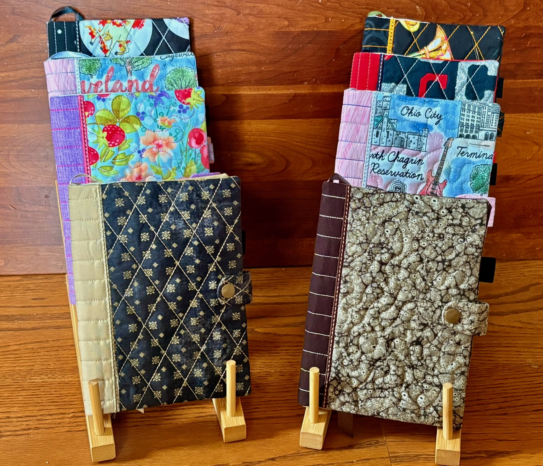 Journal covers with Cleveland and Ohio themed fabric